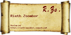 Rieth Zsombor névjegykártya
